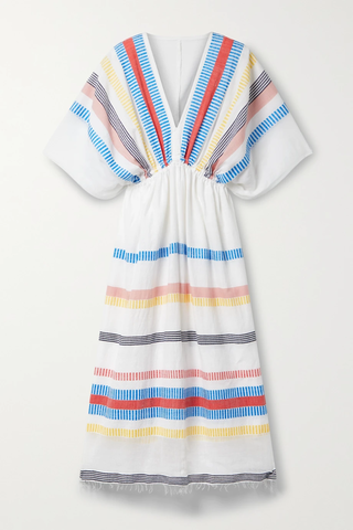 유럽직배송 렘렘 원피스 LEMLEM Meseret fringed striped cotton-blend gauze midi dress 42247633207904603