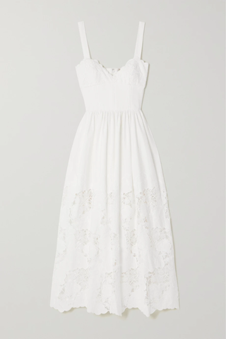 유럽직배송 엘리사브 원피스 ELIE SAAB Guipure lace-trimmed embroidered cotton-blend maxi dress 33258524072259944