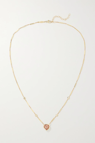 유럽직배송 잭키에이슈 목걸이 JACQUIE AICHE 14-karat gold, morganite and diamond necklace 38063312419089206