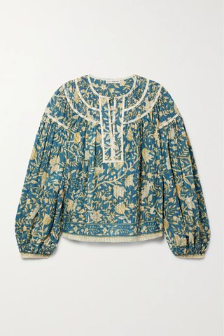 유럽직배송 울라존슨 블라우스 ULLA JOHNSON Kirana printed cotton-blend voile blouse 43769801096293581