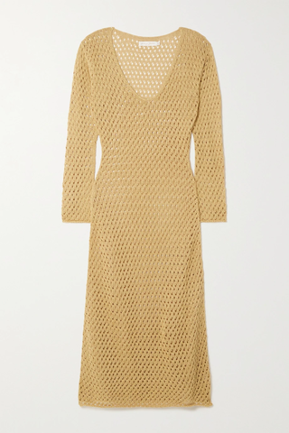 유럽직배송 SAVANNAH MORROW + NET SUSTAIN Winona open-knit Pima cotton midi dress 38063312418943987