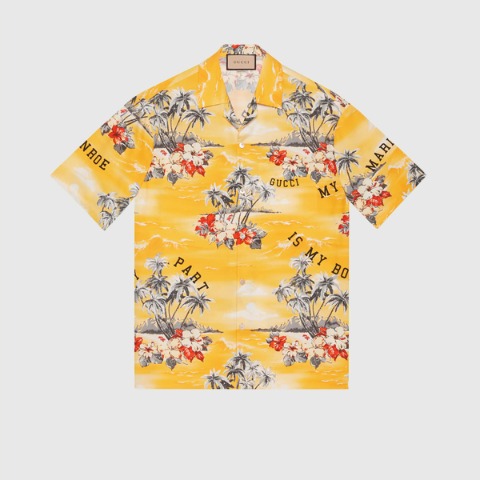 유럽직배송 구찌 셔츠 GUCCI Printed cotton bowling shirt 694124ZAJSS7371