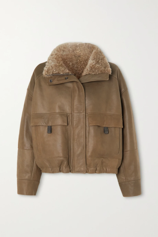 유럽직배송 브루넬로쿠치넬리 자켓 BRUNELLO CUCINELLI Bead-embellished shearling-lined leather jacket 46376663162454417