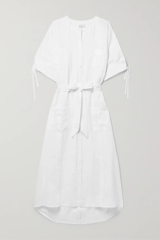 유럽직배송 미구엘리나 원피스 MIGUELINA Paisley oversized belted linen maxi shirt dress 33258524072413569
