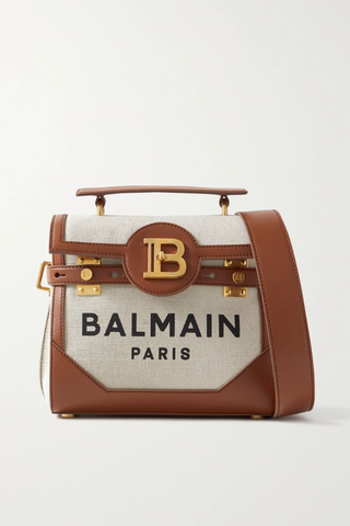 유럽직배송 발망 숄더백 BALMAIN B-Buzz 23 leather-trimmed printed canvas shoulder bag 43769801097288107