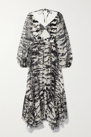 유럽직배송 팻보 원피스 PATBO + Alessandra Ambrosio cutout zebra-print stretch-jersey and chiffon maxi dress 42247633207906461