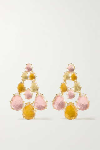 유럽직배송 LARKSPUR &amp; HAWK Caterina Chandelier 18-karat gold-dipped quartz earrings 1647597280567909