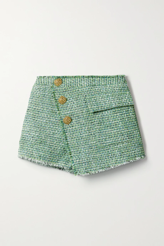 유럽직배송 셀프포트레이트 SELF-PORTRAIT Layered button-embellished tweed shorts 38063312420351781