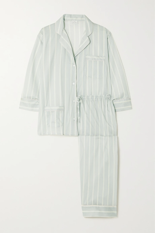 유럽직배송 POUR LES FEMMES Striped cotton-voile pajama set 45666037505166429