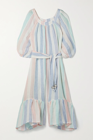 유럽직배송 리사마리페르난데즈 점프수트 LISA MARIE FERNANDEZ + NET SUSTAIN Laure cropped belted striped linen-blend jumpsuit 45666037504790860