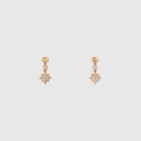 유럽직배송 구찌 귀걸이 GUCCI Flora 18k diamond earrings 702691J85405702