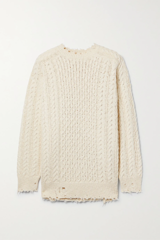 유럽직배송 데니미스트 스웨터 DENIMIST Aran oversized distressed cable-knit cotton sweater 33258524072627858