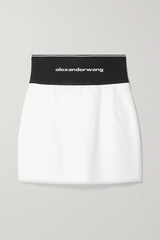 유럽직배송 알렉산더왕 미니스커트 ALEXANDER WANG Jacquard-trimmed cotton-blend twill mini skirt 46376663162443320