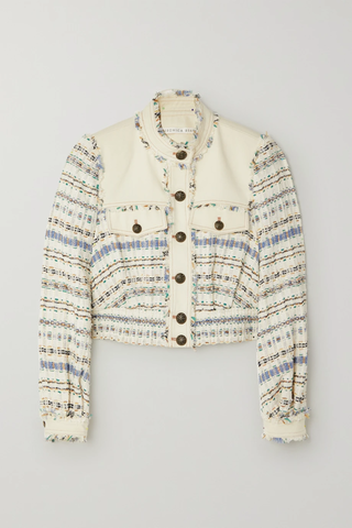 유럽직배송 베로니카비어드 자켓 VERONICA BEARD Darren cropped twill-paneled cotton-blend bouclé jacket 43769801094779301