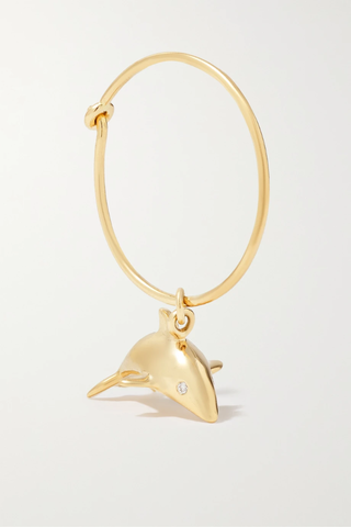 유럽직배송 소피빌리브라헤 싱글 귀걸이 SOPHIE BILLE BRAHE Dauphin 18-karat gold diamond hoop single earring 1647597277272748
