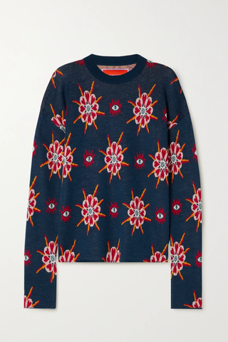 유럽직배송 라더블제이 스웨터 LA DOUBLEJ Wool and silk-blend jacquard sweater 38063312421201565