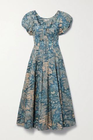 유럽직배송 울라존슨 원피스 ULLA JOHNSON Malie pleated printed cotton-poplin midi dress 43769801096294082