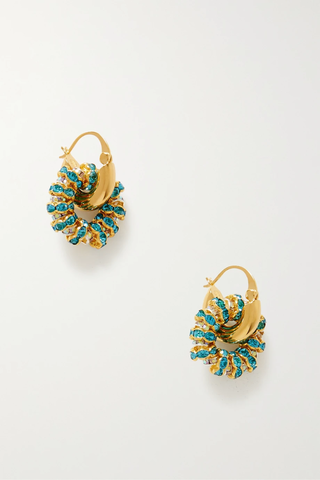 유럽직배송 PEARL OCTOPUSS.Y La Mer gold-plated crystal hoop earrings 38063312420785799