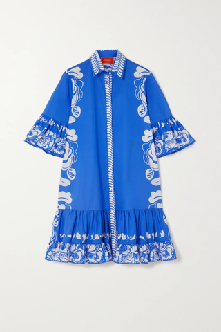 유럽직배송 라더블제이 원피스 LA DOUBLEJ Choux ruffled tiered printed cotton-poplin shirt dress 38063312420399775