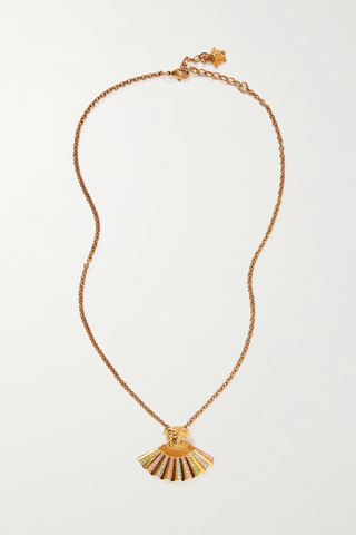 유럽직배송 베르사체 목걸이 VERSACE I Ventagli Medusa gold-tone Swarovski-crystal necklace 42247633208367452