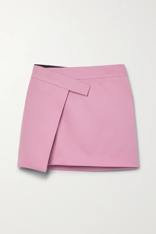 유럽직배송 아티코 미니스커트 THE ATTICO Cloe asymmetric wool-blend twill mini wrap skirt 38063312418011216