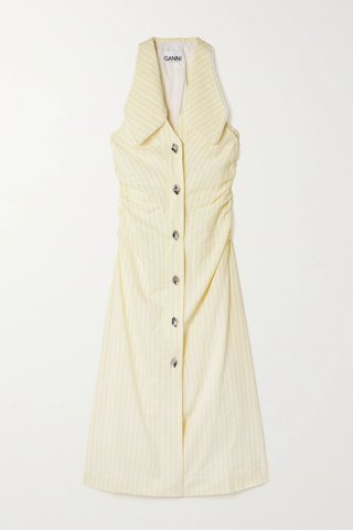 유럽직배송 가니 원피스 GANNI Striped organic cotton-seersucker midi dress 38063312420359285
