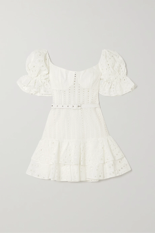 유럽직배송 CHARO RUIZ Jean ruffled broderie anglaise cotton-blend mini dress 38063312420559769