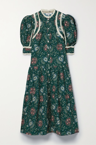 유럽직배송 SEA Robina crochet-trimmed printed cotton-voile midi dress 1647597284004691