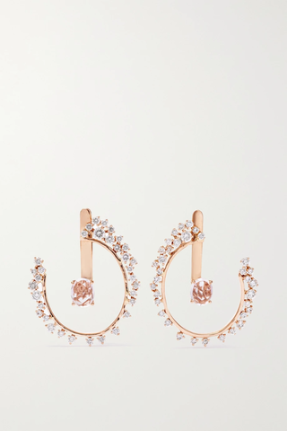 유럽직배송 ANANYA Scatter 18-karat rose gold, diamond and sapphire earrings 1647597283549433