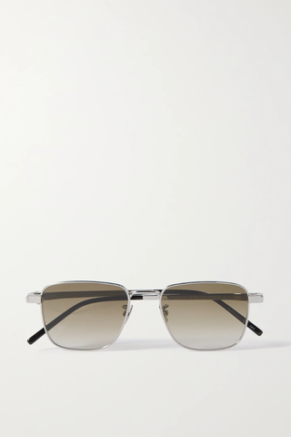 유럽직배송 생로랑 선글라스 SAINT LAURENT EYEWEAR Square-frame silver-tone sunglasses 1647597284392544