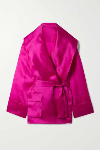 유럽직배송 SERGIO HUDSON Belted silk-satin jacket 38063312419153691