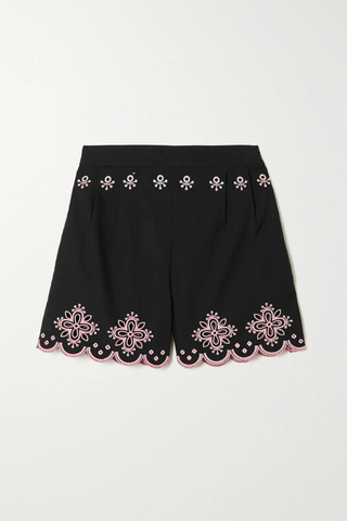 유럽직배송 살로니 SALONI Paige scalloped embroidered cotton shorts 43769801095293576