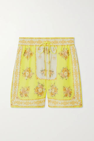 유럽직배송 ALÉMAIS Catalina floral-print cotton and linen-blend voile shorts 45666037504311768