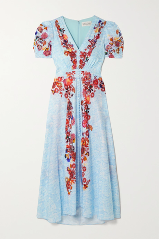 유럽직배송 살로니 원피스 SALONI Lea floral-print silk-satin midi dress 43769801095293575