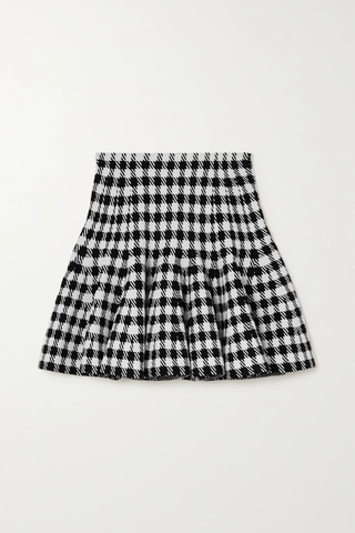 유럽직배송 알라이아 미니스커트 ALAÏA Checked jacquard-knit mini skirt 43769801097439904