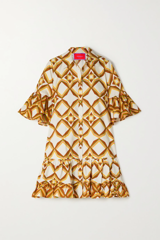 유럽직배송 라더블제이 미니원피스 LA DOUBLEJ Choux tiered ruffled printed cotton-poplin mini dress 38063312421201566