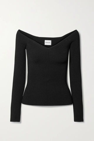 유럽직배송 카이트 스웨터 KHAITE Luella off-the-shoulder ribbed-knit sweater 43769801095783198