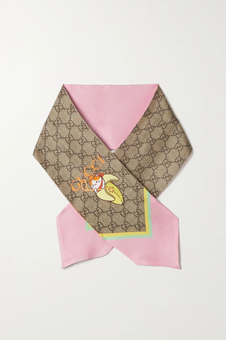 유럽직배송 구찌 스카프 GUCCI + Bananya printed silk-twill scarf 1647597276570361