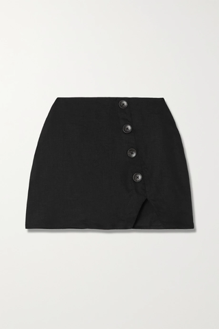 유럽직배송 리포메이션 미니스커트 REFORMATION Taylor button-detailed linen mini skirt 1647597283630980