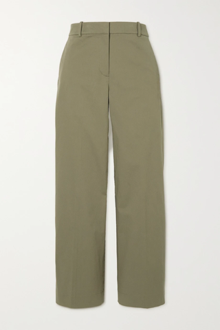 유럽직배송 띠어리 팬츠 THEORY Pleated stretch-cotton twill tapered pants 33258524072881226