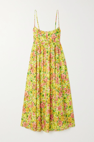 유럽직배송 짐머만 원피스 ZIMMERMANN + NET SUSTAIN scalloped pleated floral-print organic linen midi dress 38063312420600218
