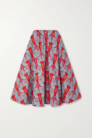 유럽직배송 라더블제이 스커트 LA DOUBLEJ Holiday printed cotton-poplin maxi skirt 38063312421204343