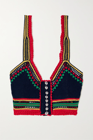 유럽직배송 파코라반 PACO RABANNE Endless Sunset cropped crocheted cotton top 38063312420734081