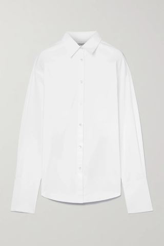 유럽직배송 몬세 셔츠 MONSE Open-back leather-trimmed cotton-blend poplin shirt 38063312419571575