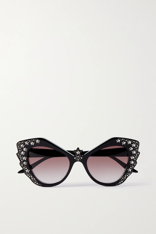 유럽직배송 구찌 선글라스 GUCCI EYEWEAR Cat-eye crystal-embellished acetate sunglasses 1647597283173632