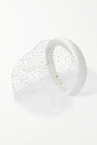 유럽직배송 제니퍼베어 헤드밴드 JENNIFER BEHR Tori Voilette mesh-trimmed satin headband 42247633209117270