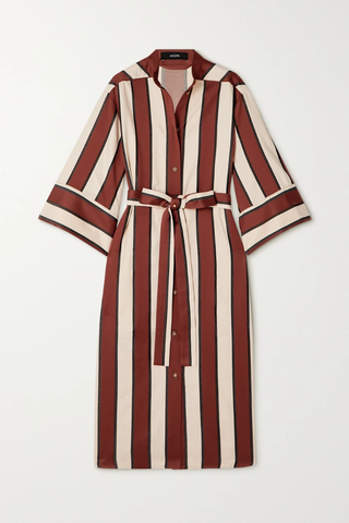 유럽직배송 조셉 원피스 JOSEPH Dima belted striped cotton, linen and silk-blend twill shirt dress 38063312420525700