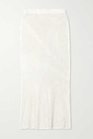 유럽직배송 LESLIE AMON Crystal-embellished open-knit midi skirt 45666037504791270
