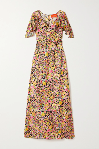 유럽직배송 라더블제이 원피스 LA DOUBLEJ 3-Way belted ruffled floral-print silk-twill maxi dress 38063312421201562