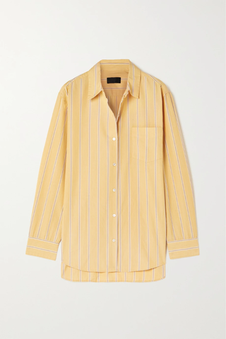 유럽직배송 닐리로탄 셔츠 NILI LOTAN Kristen striped cotton-blend poplin shirt 43769801095478326